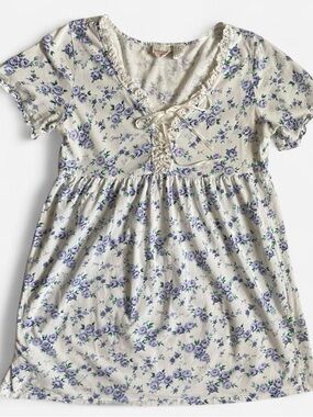 Vintage white floral mini sleep dress